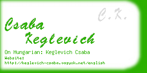 csaba keglevich business card